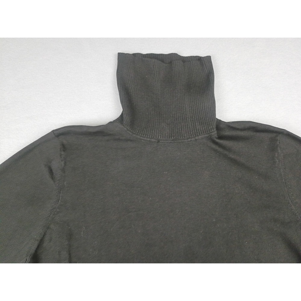 Silks Stretch Black Turtleneck Sweater Long Sleeve Ribbed Trim XL